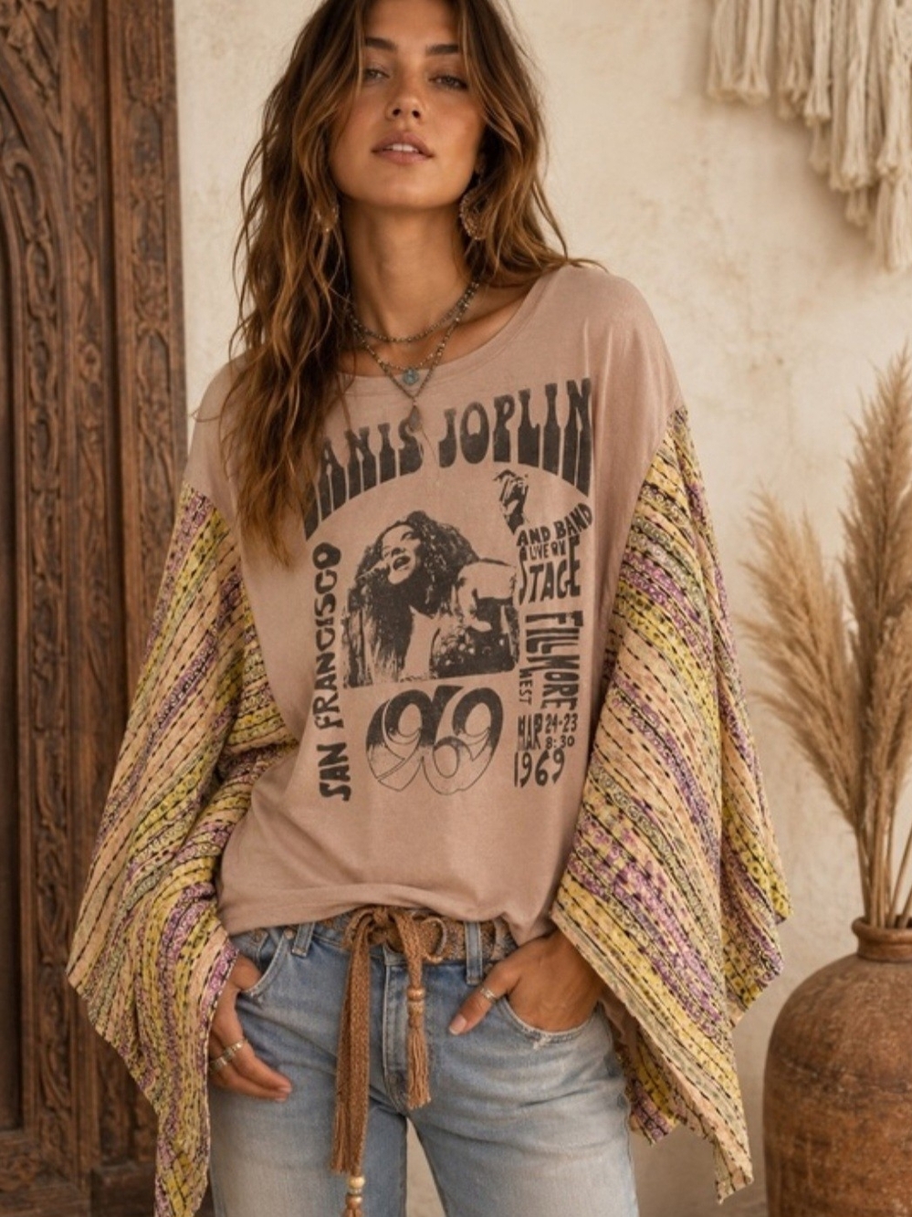 Blue Velvet Janis Joplin Boho Poncho | Size L/XL - NWT